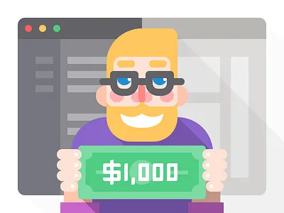 $1000 bounty cash css dollar front end illustration sketch