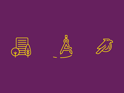 Website Icons bird building compass design flat icon iconic outline website