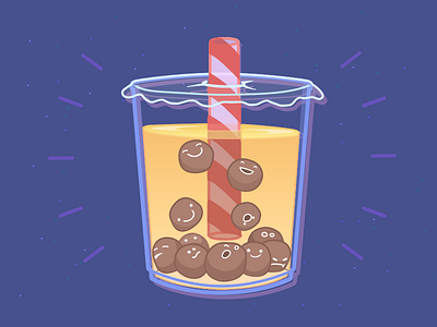 It's Boba Party Time!! boba drink illustration tea vectors