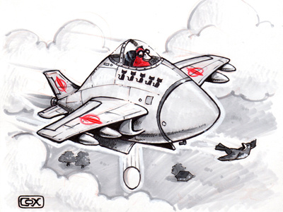 Day 10 of the Inktober Challenge bird drawing humor inktober jet pen ink