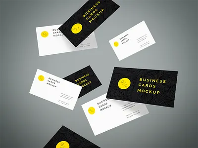 Freebie - Flying Business Cards Mockup business business card card flying free freebie mock up mockup presentation psd showcase style