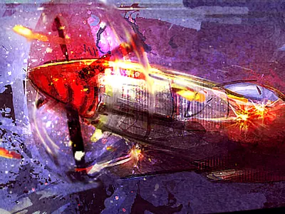 P-51 Mustang airplane art digital digital painting mustang p 51 painting propeller wwii