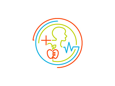 Innovative Healthcare apple health heartbeat icon line