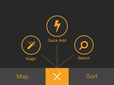 iOS "add" menu options app button ios ui