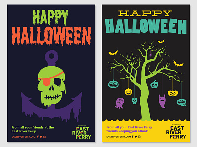 Halloween Posters anchor bats black ghost green halloween happy halloween orange pumpkin skull tree yellow