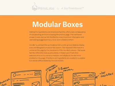 Section of Prime Labs Case Study design grid portfolio website