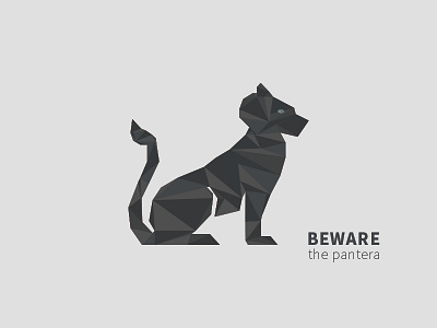 The Pantera abstract animal greyscale illustration scheme triangles