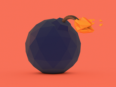 Bomb 3d c4d illustration low poly model wip