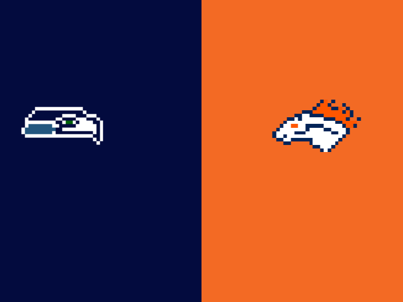 Super Bowl XLVIII 8 bit art 8bit animation broncos football gif illustration nfl seahawks sports superbowl