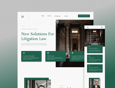 Law Firm Website Landing Page Design law firm lawyer website ui design web design