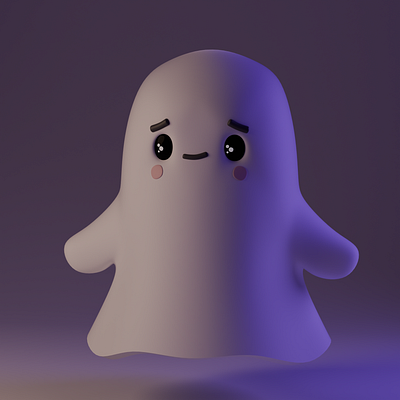 Cute Ghost 3d blender character halloween horror illustration stylized