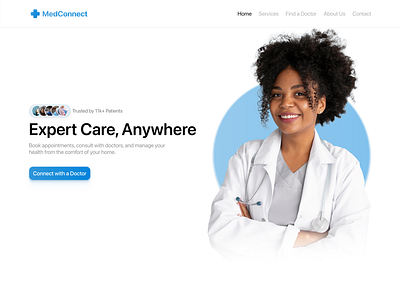 Healthcare Hero Section check in clean doctor health health tracking healthcare hopsital medical care medical website medicine online online medicine patient web web design website