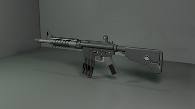 Hard surface modelling of M4A4 3d animation