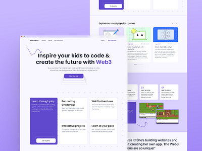 Landing page for a learning platform for kids courses landing page learning platfrom ui web design