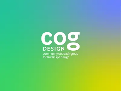 Logo Design on Gradient Background for COGDesign branding branding and identity clean contrast design dribbble graphic design hierarchy identity lockup logo logo design logotype minimal modern nonprofit simple type typography wordmark