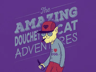 Douchey Cat cat illustration tee