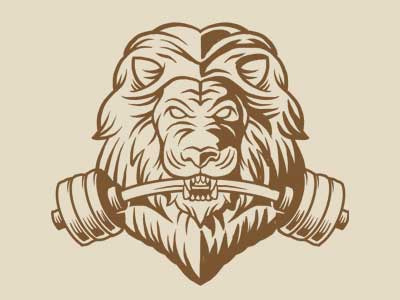 Lion Gym WIP illustration logo mascot vector wip