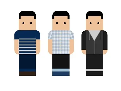 Mini Self Portraits clothes colors self portrait vector illustration