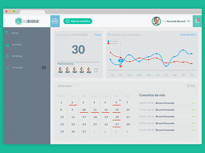 Dashboard dashboard dental flat mibuz schedule ui ui design web