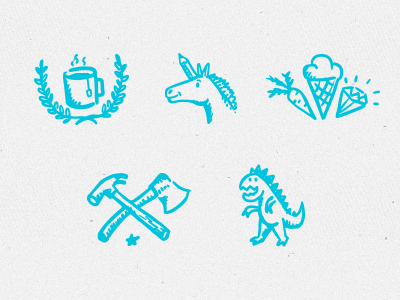 Hand-drawn icons for HELOHOLO.COM blog doodle draw hand drawn hand drawn icons sketch unicorn