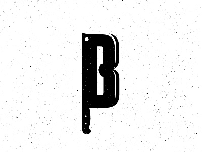 B is for... blade butcher cleaver illustration knife logo mark meat wip