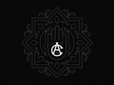 Ac Monogram hamsa lettering logo monogram pattern