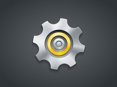 Settings Icon chrome cogwheel control gear gold golden icon illustration settings ui vector wheel