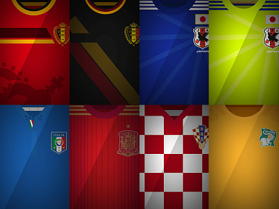 World Cup 2014 Rest of the World Block belgium brazil2014 croatia design flat illustration italy ivory coast japan spain world cup
