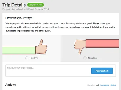 Trip Feedback Input design feedback illustration review ui