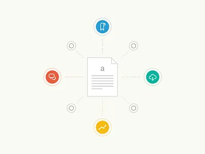 Academia.edu "Bookmark, Download, Discuss, Track" Illustration design drawing icons illustration paper vector