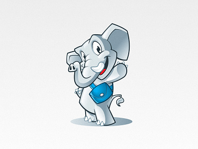 Elephant mascot bad cartoon elephant happy illustration logo mail mascot vector