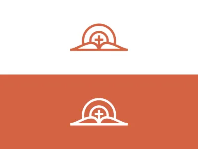 Logo Design for an Online Bible Study Project bible book brand cross design halo icon identity light logo mark pages