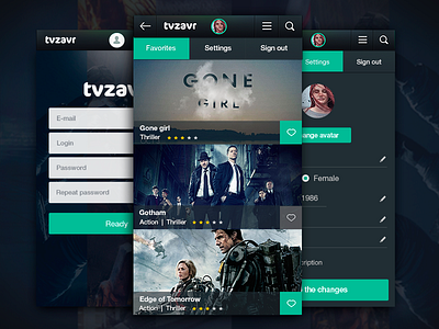 Tvzavr app application cinema film ios iphone mobile movie ui user interface ux