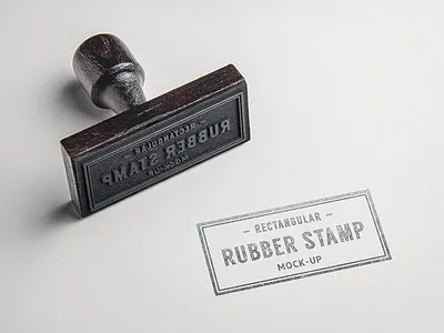 Rectangular Stamp Mock-up free freebie logo mark mock up psd stamp