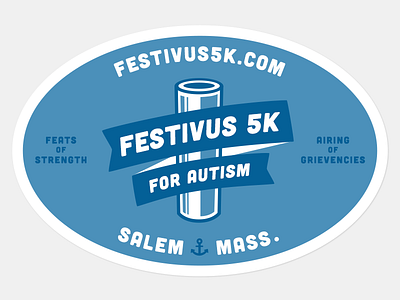 Fesitivus 5K 2-color sticker 5k cubano festivus logo ma salem sticker