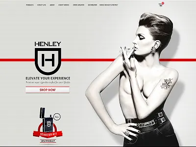 Henly vapor cigarettes ecommerce shop ui web website