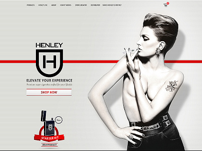 Henly vapor cigarettes ecommerce shop ui web website