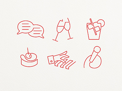 Evening Program Icons champagne icons piano pictograms speech talk