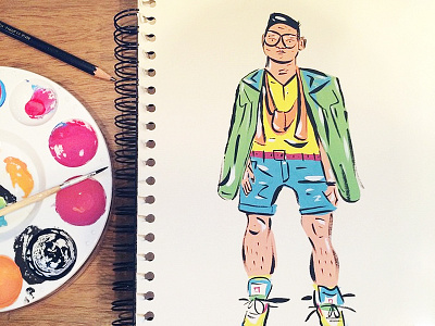 Paintin' Sketchbook color fashion gouache illustration painting