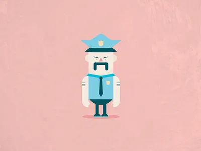 The Sleeveless Policeman 2d character color cute design flat graphic illustration illustrator police texture vector