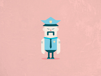 The Sleeveless Policeman 2d character color cute design flat graphic illustration illustrator police texture vector