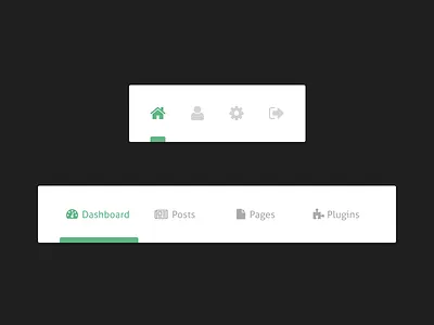Menus (Small and Normal) dark design green icon light menu nav navigation ui web design website