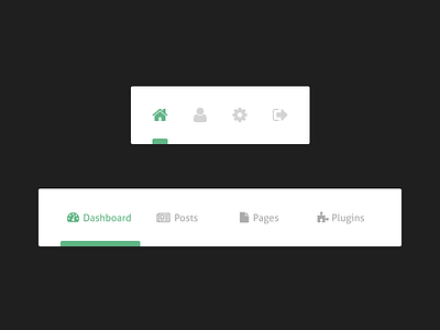 Menus (Small and Normal) dark design green icon light menu nav navigation ui web design website