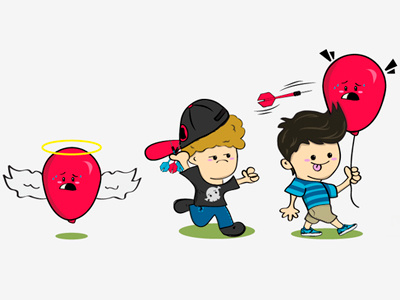 Characters ballon boys bully illustration illustrator kawai kids mexico playing vector