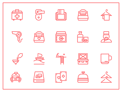 Hotel Icons design graphic icon illustration ios line otel perfect pixel set vector web