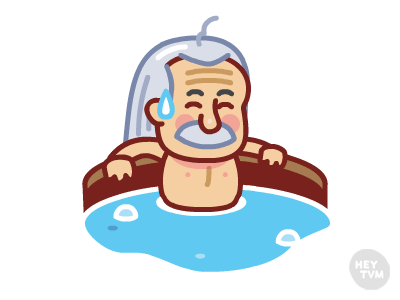 Chillin character chilling emoji heytvm hot tub illustration stickers vector