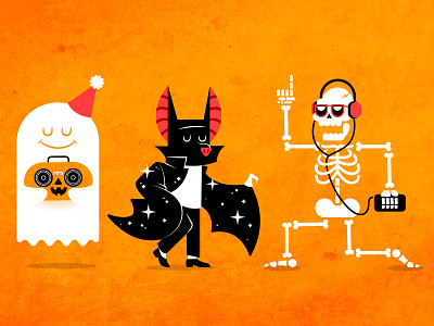 Spoopy bat boom box ghost halloween michael jackson pumpkin skeleton spooky