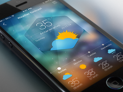 Weather informer clean clouds glossy icons informer ios iphone sun weather