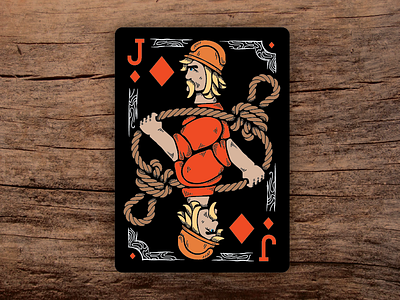 Lumberjacks Jack of Diamonds illustration jack lumberjack playing cards rope