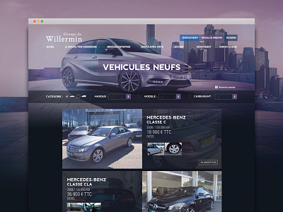 website Listing page cars filters french mercedes benz prodcuts page website